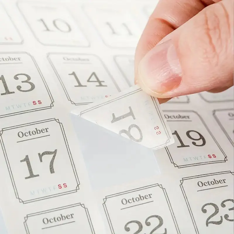 365 Days Calendar Number Stickers, 12sheets/set DIY Planner Calendar Date Stickers, Diary Scrapbooking Sticker, Office Stationery & Supplies, Self Adhesive Sticker, Crafts