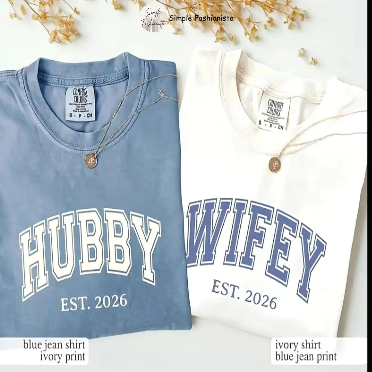 Comfort Colors Wifey And Hubby T-Shirt, Wedding Party Shirt, Honeymoon Tee, Wife and Hubs Shirt, Matching Couple Tee, Full Size.