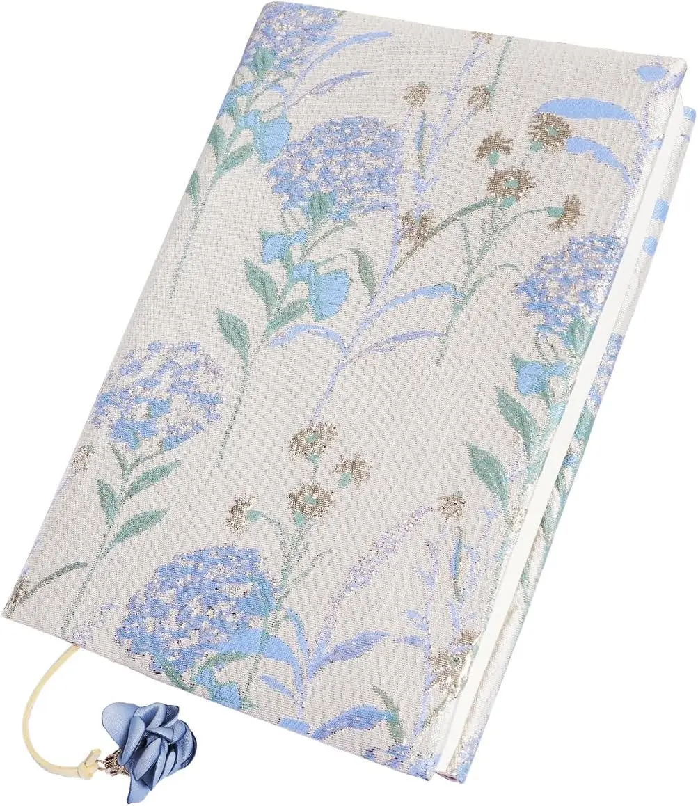 Paperback Book Cover Protector, A5 Book Covers for Hardcover, Book Sleeve for Book Lovers, Soft Cloth Book Covers with Bookmark Fit for 5.5x8.5 inch Notebook Textbooks  - Blue Dandelion