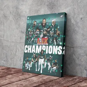 (No Frame) Philadelphia Eagles Super Bowl LIX Champions  Football Wall Art, Canvas Print, Eagles Fan Gift, Home Decor poster