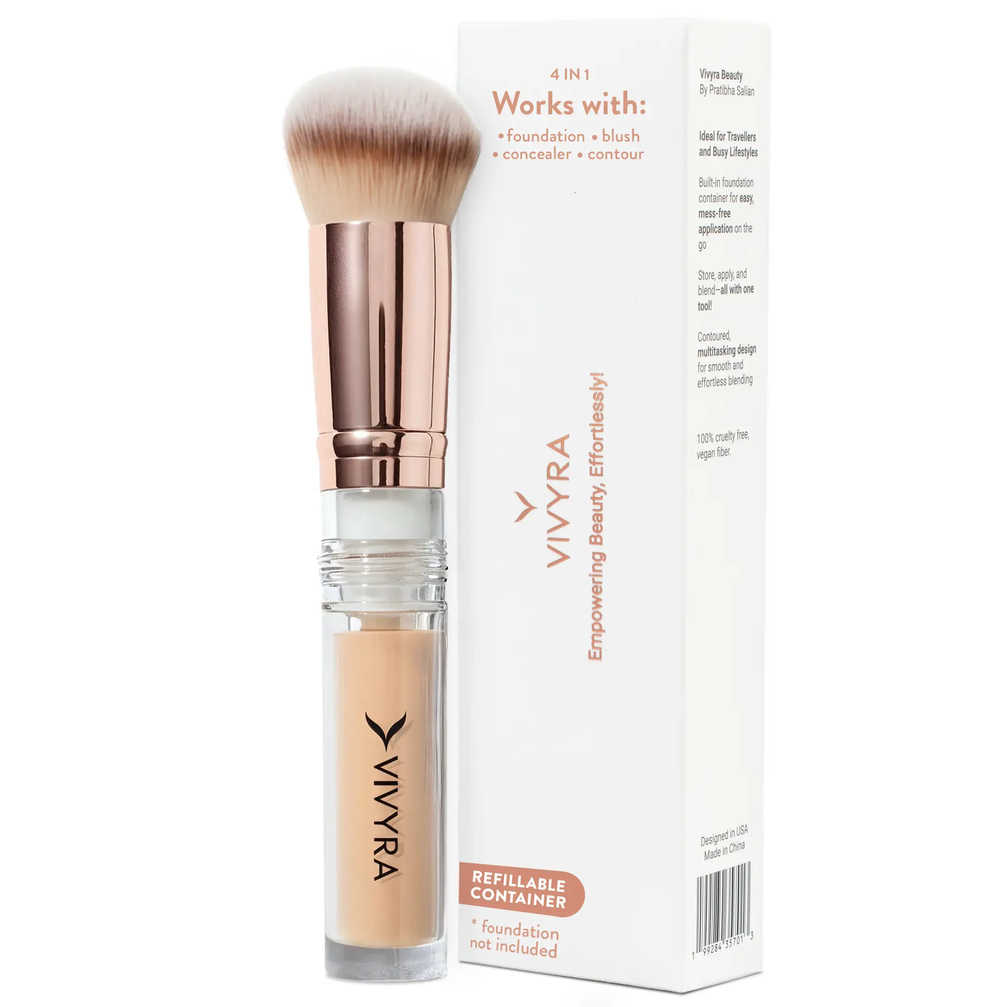 Vivyra Multipurpose Makeup Foundation Brush, Professional Beauty & Personal Care Tool