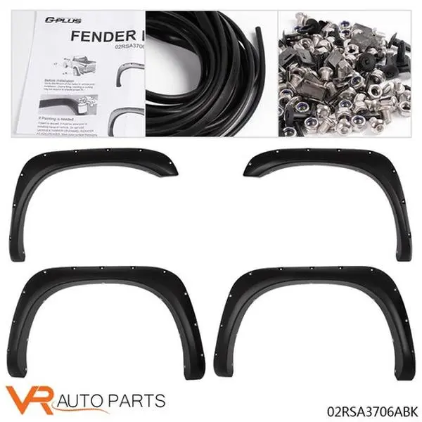 4pcs Pocket Rivet Style Fender Flares, Truck Car Accessory for Vehicle Fitment on 02-08 Ram 1500, 03-09 Ram 2500, 3500, Ram Trucks