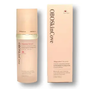 OBOSkinCove 4-in-1 Color Changing Liquid Foundation,Tinted Sunscreen Primer,Long-Lasting, Waterproof, Hydrating,Brightens Skin,Provides Sheer Coverage (30ml) Concealer Flawless skin tint Makeup Moisturizing Lightweight