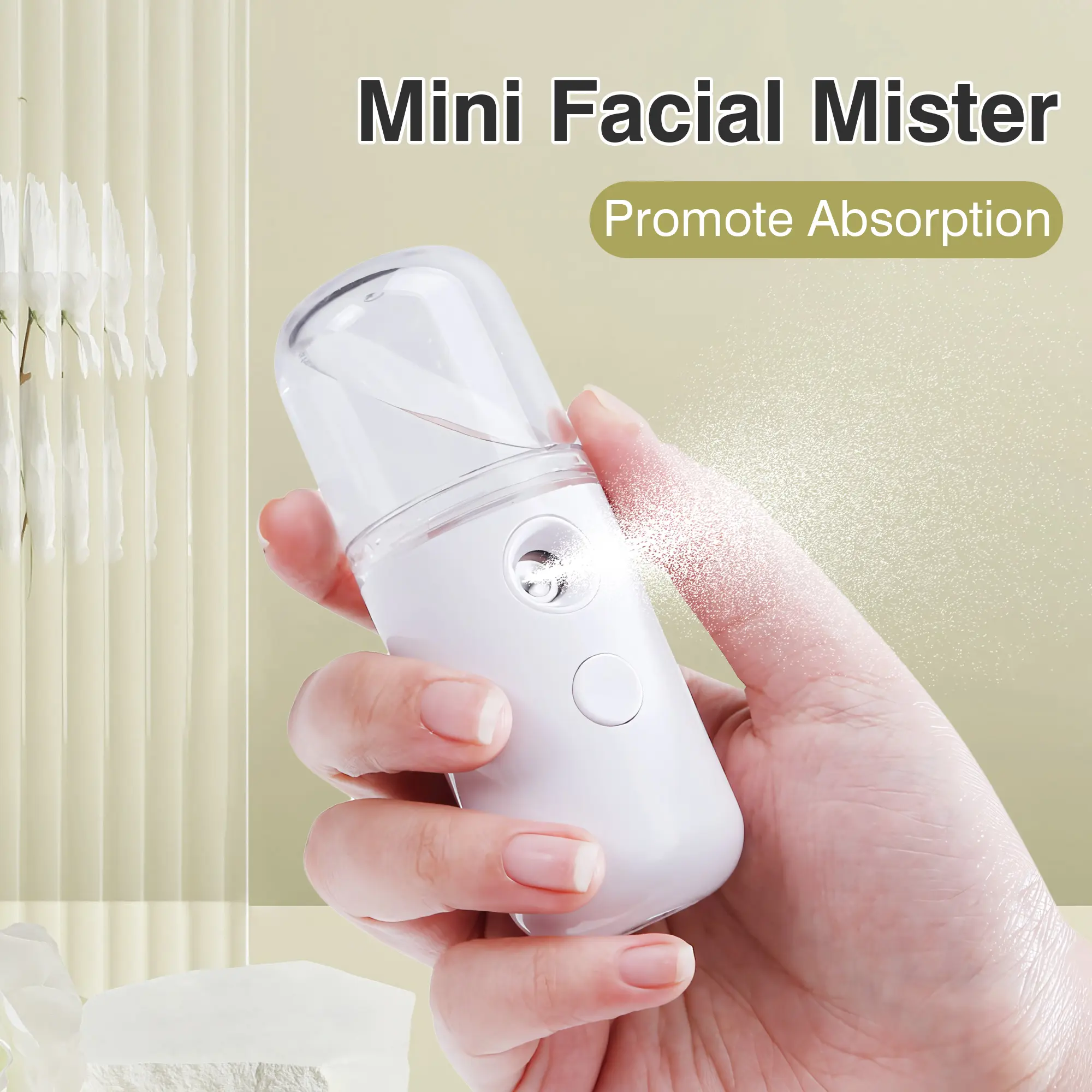 1 Count mini hydrating device, small portable humidifier with fine mist for daily facial hydration