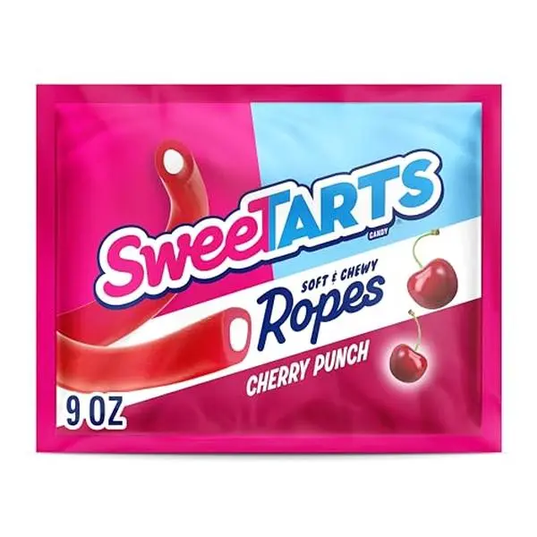 SweeTARTS Ropes, Candy, Cherry Punch, Soft and Chewy, 9 oz SweeTARTS Ropes, Candy, Cherry Punch, Soft and Chewy, 9 oz