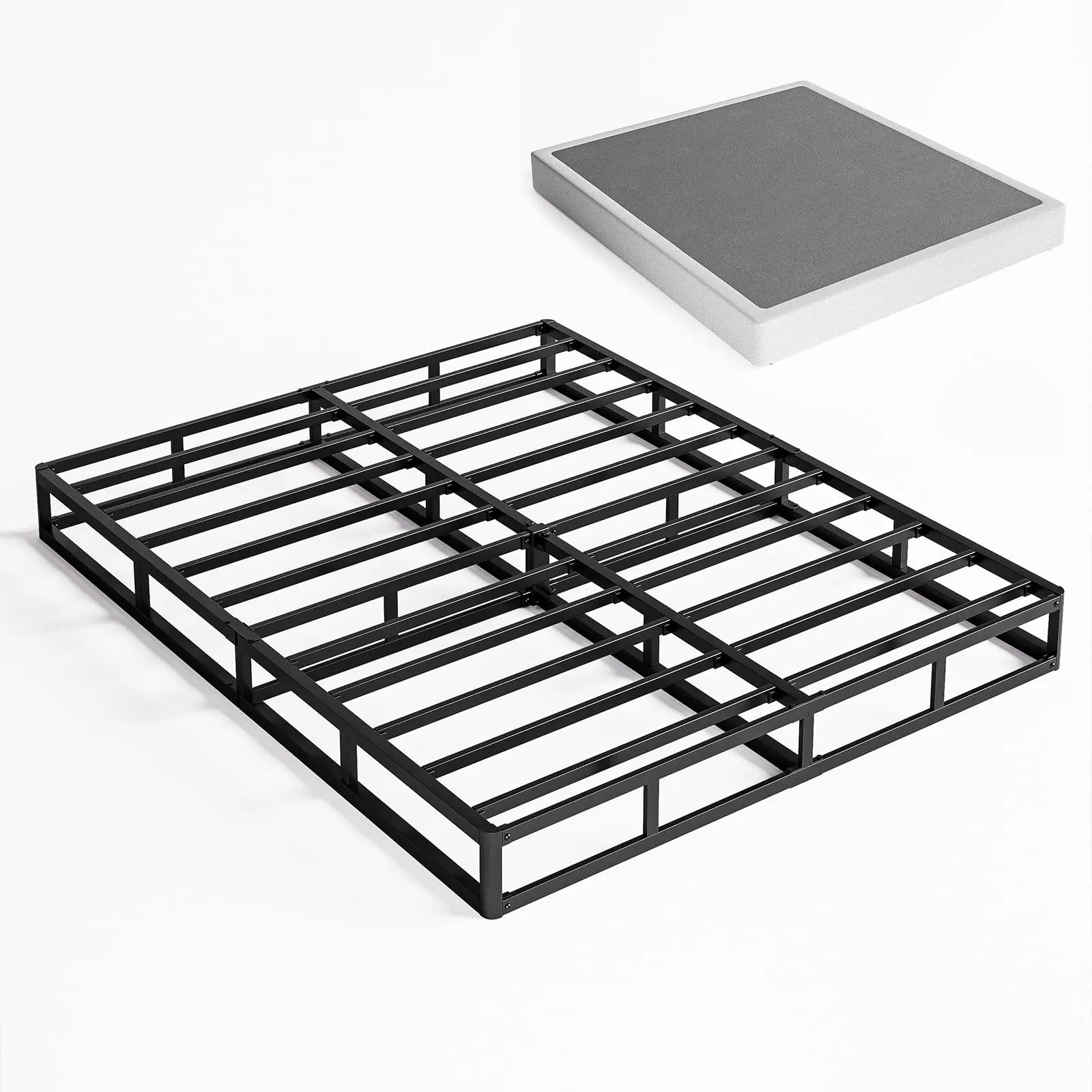 Aardhen Twin XL Metal Box Spring with Cover - 9" High Sturdy Steel Structure, Quiet Noise-Free Mattress Foundation, Easy Assembly, Sleep Environment Enhancer
