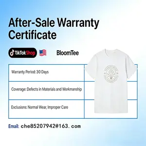 The BloomTee T-Shirt After-Sale Warranty Certificate