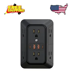 Outlet Extender Surge Protector - 6 Outlet Splitter with 4 USB Ports (2 USB C)