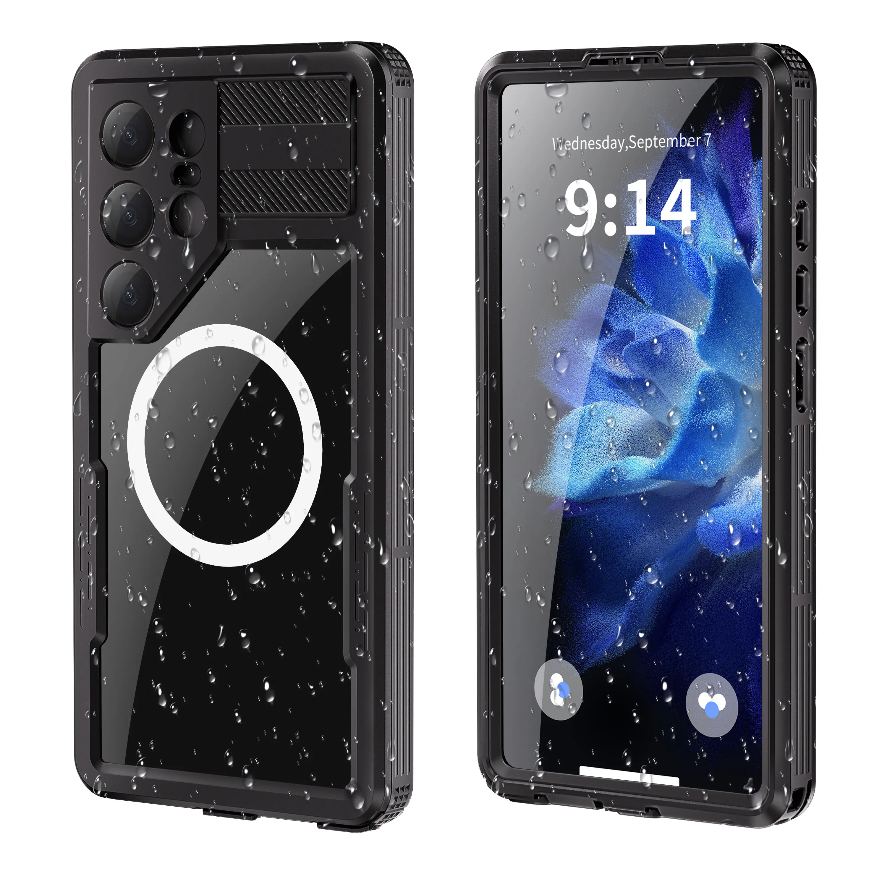 Fin shellbox Swim Diving Full Protection IP68 Waterproof Phone Case Magnetic Strap Lanyard for Samsung Galaxy S25Ultra S24Ultra S23