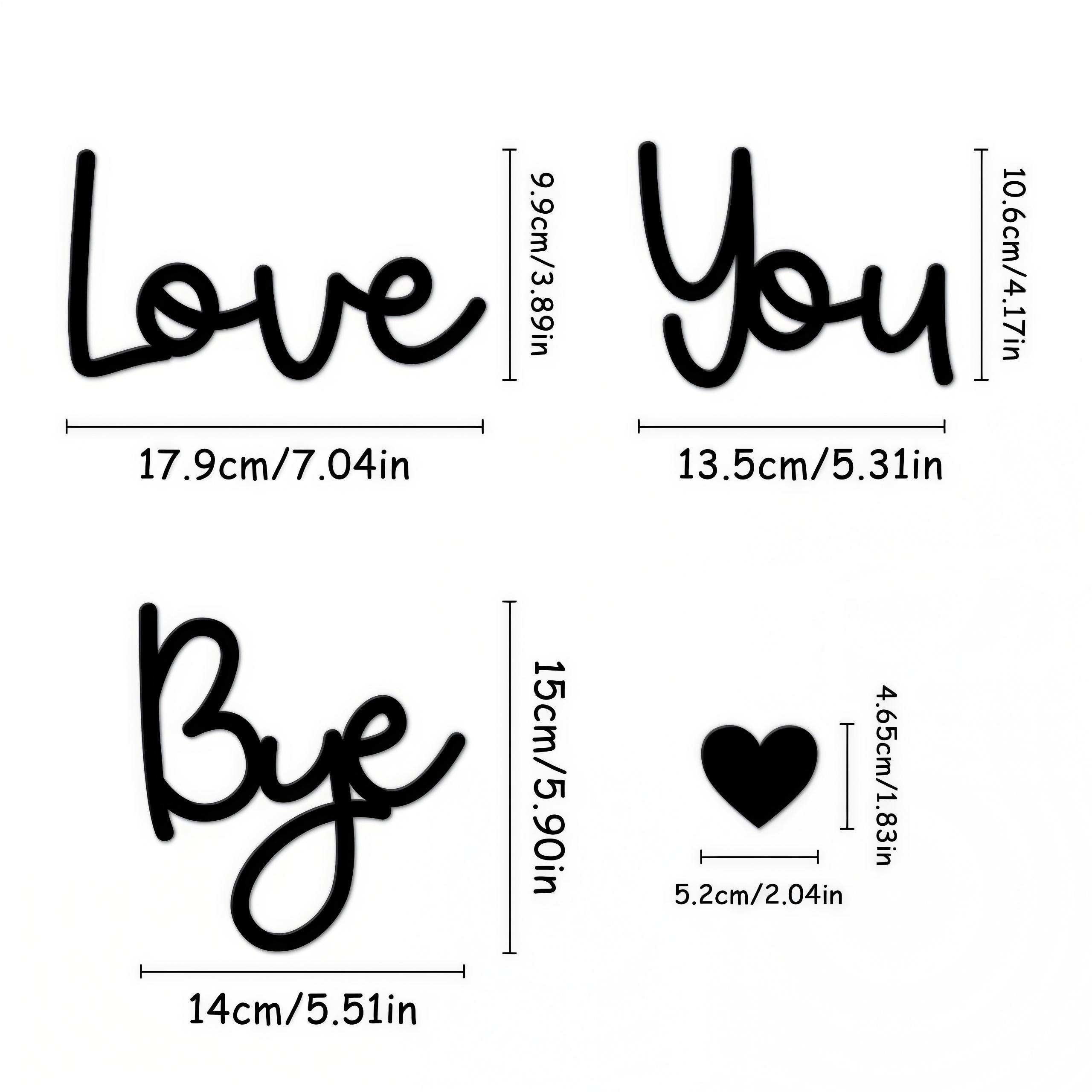 Wooden Wall Art Love You Bye Letter Pattern Wall Hanging Decor Inspirational for Home Prayer Room Farmhouse Ornaments Art Decoration Hangable
