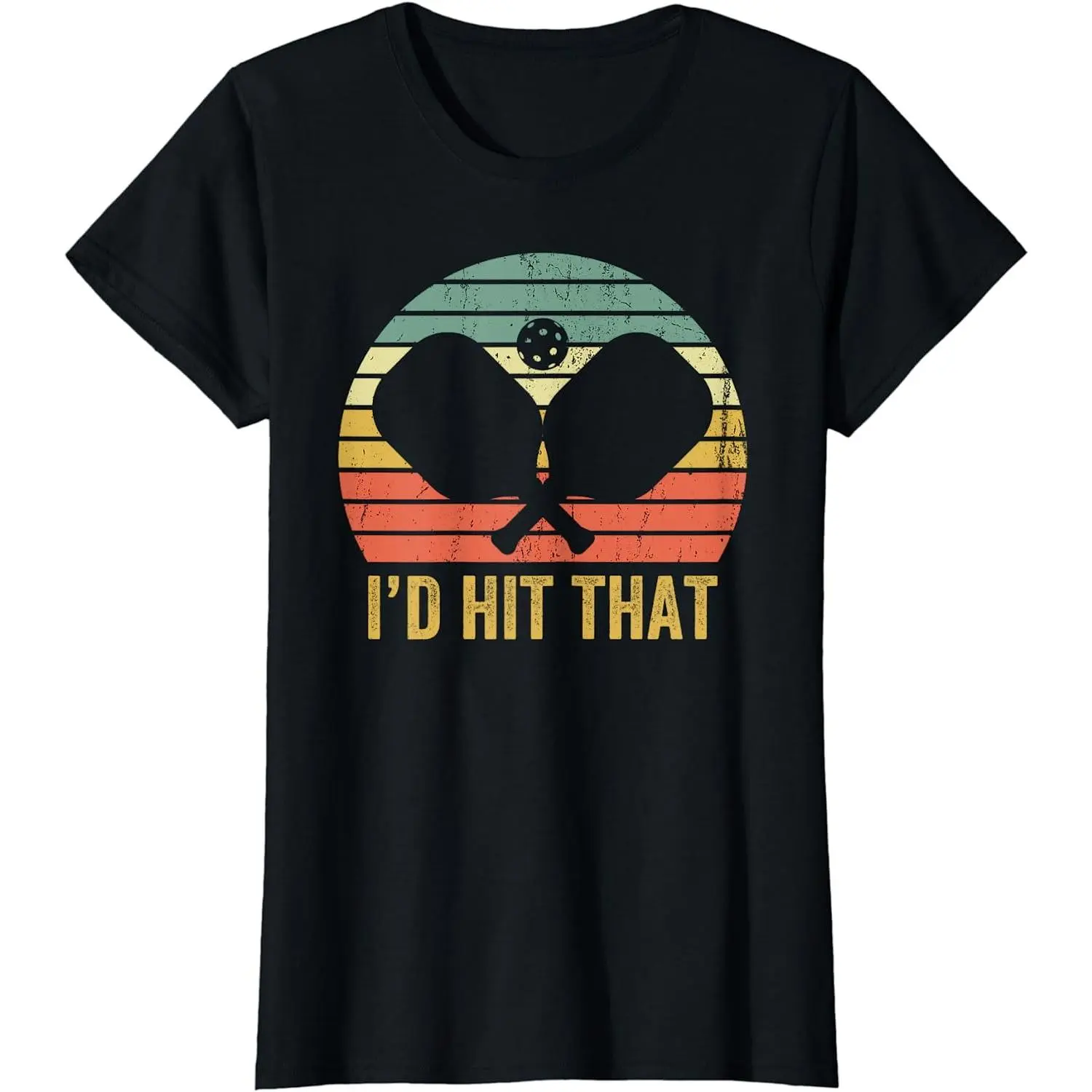 100% Cotton Vintage Pickleball Player Funny I'd Hit That Retro T-Shirt