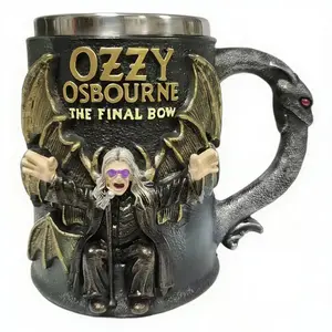 Halloween Singing Batman Mug Daily Resin Crafts, Stainless Steel Mug Recommended Items for Bars, Cafes, and Small Bars, Essential Home Crafts Decorations Mugs Can Be Gifted as Holiday Gifts, Drinkware, Aesthetic