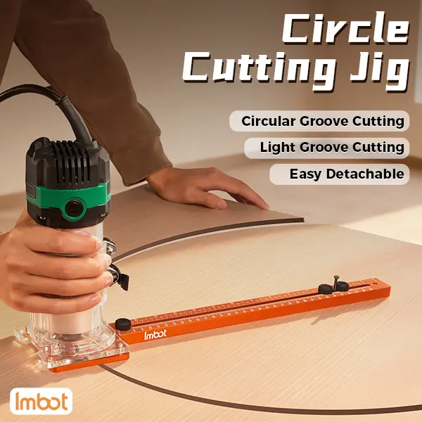 IMBOT Multifunctional Aluminum Alloy Clamps - Adjustable Circular Cutting Guide Clamps for Woodworking Tool, Circle Cuts, Precision Grooving, Cabinet Drilling, with Guide Functions, Durability and Precision, Work Tools, Diy Users