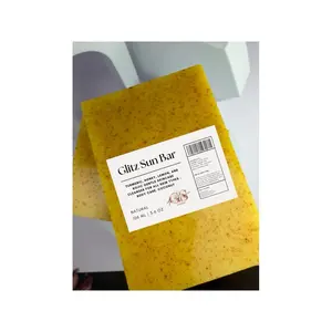 Glitz Sun Bar Turmeric, Honey, Lemon, and Kojic Gentle Skincare Cleanser for All Skin Types - Body Care, Coconut Soap