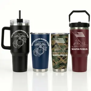 US Marine Corps Veteran Tumbler, Semper Fidelis Travel Mug, Military Veteran Gift, Marine Pride Stainless Steel Cup, Patriotic USMC Tumbler, Veteran Appreciation Gift