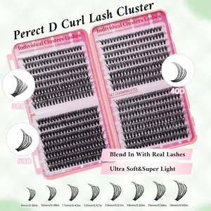 Lash Clusters Kit DIY Lash Extension Kit Cluster Lashes Mixed Tray Cluster Eyelash Extension Kit Soft Eyelash Clusters with Lash Bond and Seal,Lash Tweezers Natural Look(30D+40D+50D Kit,9-16mm)