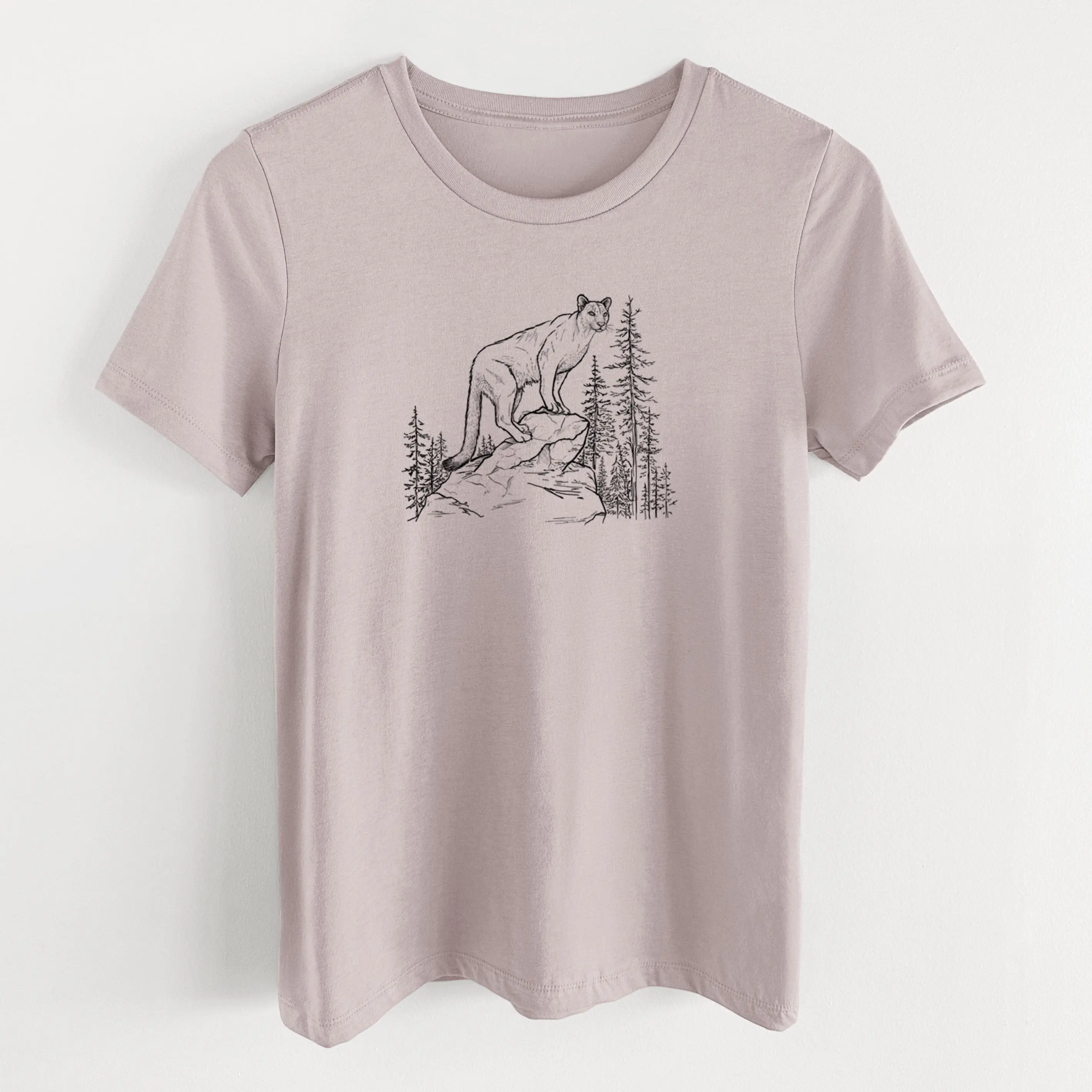 Mountain Lion - Puma concolor - Women's Lightweight Relaxed Fit 100% Cotton Crewneck