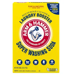 ARM & HAMMER Super Washing Soda 55 oz Box - Household Cleaner & Laundry Booster for Hard Surfaces Indoors & Outdoors