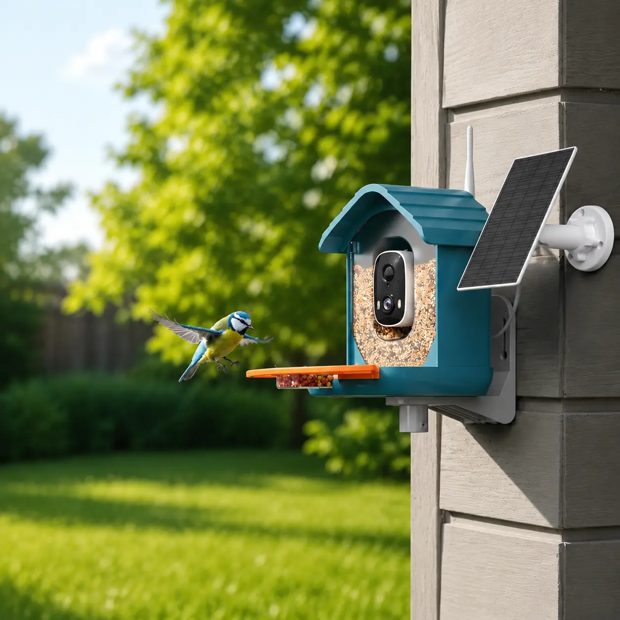 Bird Feeder Camera Solar Powered for Outdoors, 2K HD Video, AI Bird Species Identification, Instant Arrival Alerts, Weatherproof Design for Effortless Birdwatching, Best Gift for Bird Lovers camara
