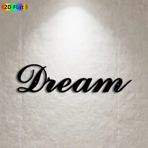 1pc Dream Word Metal Wall Art, Artistic Dream Word Statue Mural, Ideal Gift for New Year, Christmas, Dream-Themed Decor Enthusiasts, Rust-Resistant Metal Wall Decor Wall Sculptures, Perfect for Bedroom Wall & Garden Fence Wall, Inspiring Home Decor