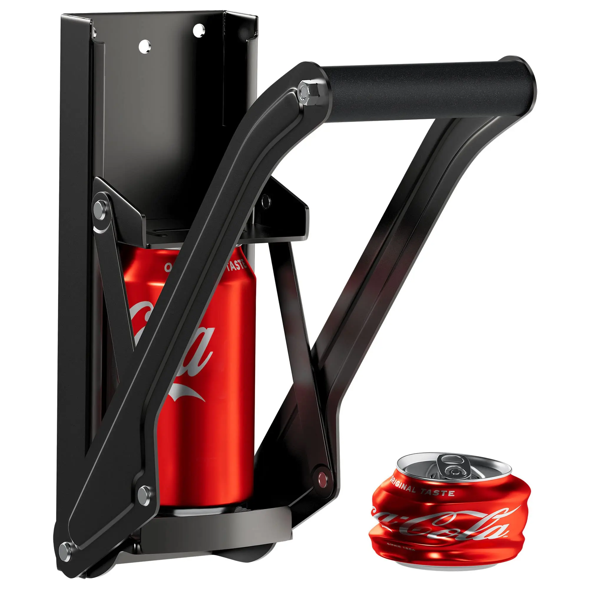 16oz 500ml Can Crusher – Heavy Duty Wall-Mounted Beer & Soda Tin Crusher with Bottle Opener, Non-Slip Grip, Aluminum Recycling Tool for Home & Kitchen