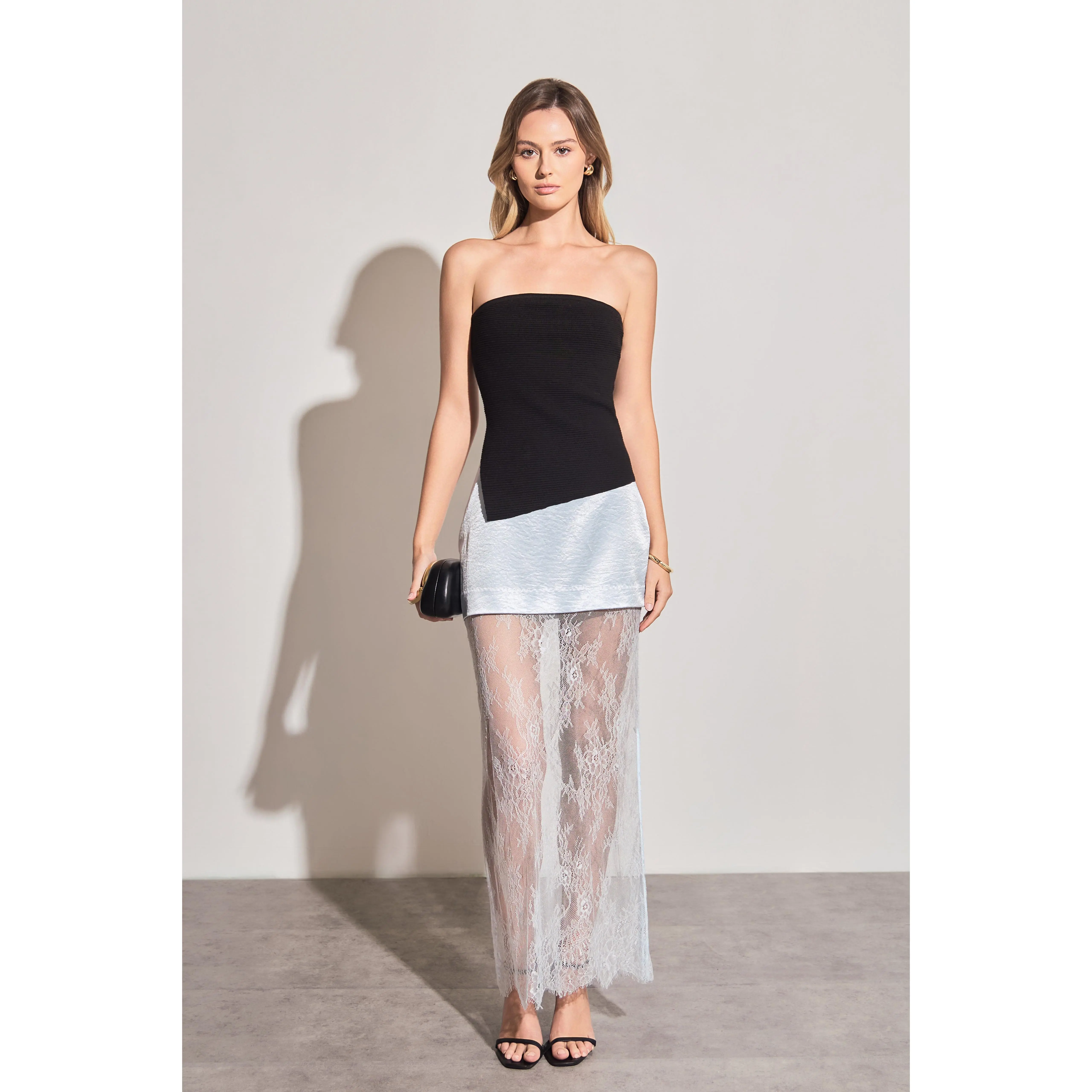 Satin Velvet Maxi Skirt