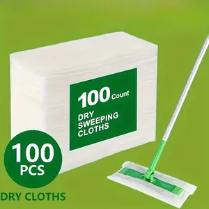 100/200 Sheets Dry Sweeping Cloth Pads, Compatible with Sweepers, Disposable Dusting Paper, Thick Static Electricity Cleaning Cloths