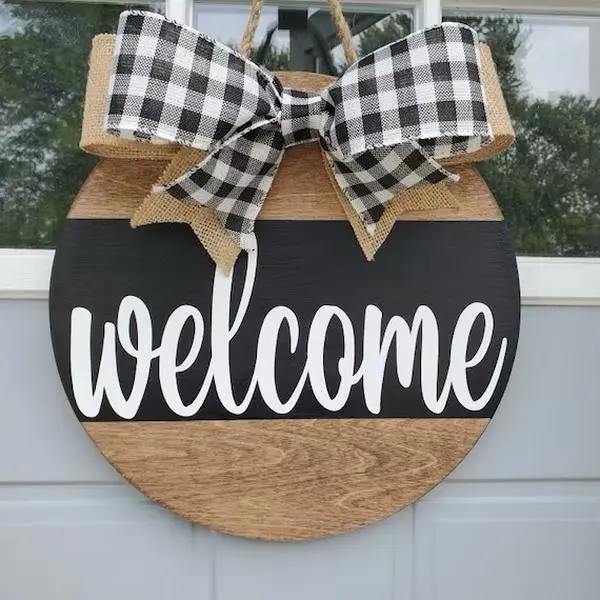 welcome door sign
