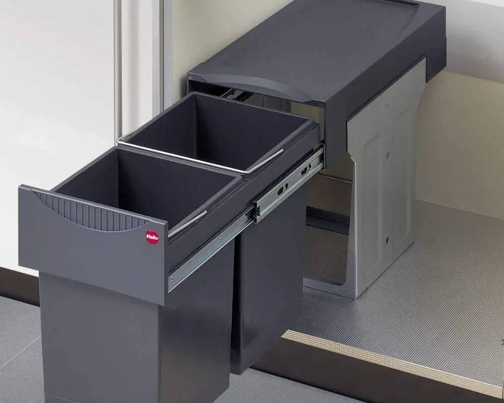 Hafele Double Waste Bin Tandem - Under-Sink Pull-Out Trash & Recycling System (30 L / 2 x 15 L)