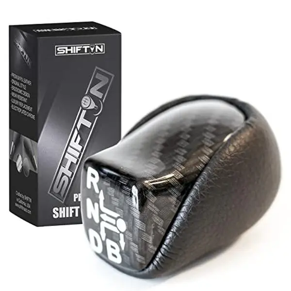 SHIFTIN Black Carbon Fiber Gear Shift Knob for Toyota Prius Prime Plug-in Hybrid AWD-e