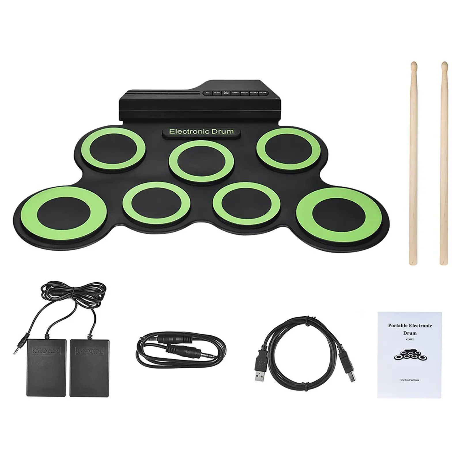 Portable Electronic Drum Kit, 1 Set Foldable Electric Drum with Usb Midi Output and Other Accessories, Percussion Musical Instruments, Percussion Instrument, Drum Sets