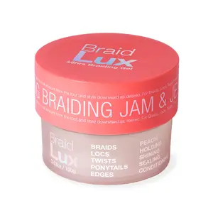 Lux Collection Braid Lux Peach 100g/300g Braiding Jam & Jelly Gel for Braids Locs Twists Ponytails and Edges with Keratin Biotin Olive Oil