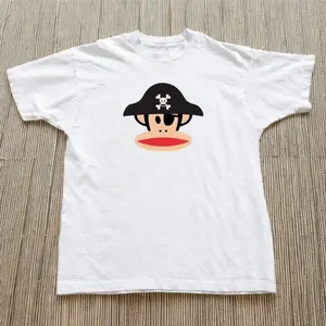 White Cotton Monkey Pirate Baby Tee Baby Tee – Y2K Retro Aesthetic Tee
