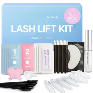 Korean Lash Lift Kit - 5 Sets At Home Eyelash Perm Kit with Upgraded Glue, Eyelash Lift, DIY Lash Perm Easy for Beginner & Professional, Semi Permanent Perming Wave Suitable For Salon & Home