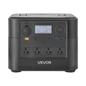 VEVOR Portable Power Station, 1200W Solar Generator Power Station, 806Wh LiFePO4 Battery Backup with 10 Output Ports for Home Emergency, Outdoor Camping, RV Travel (Solar Panel NOT Included)