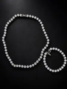 silver Necklace and bracelet set