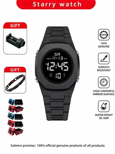 Men's Pioneer Design Digital Quartz Watch, All- Rubber Case, Minimalist Style, Button Cell Battery, All Seasons Wear, Modern Waterproof Watch