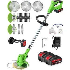 Weed Wacker, 21V Weed Eater 3Types Blades and 2*4.0Ah Battery Powered, Cutting Angle &,3 in 1Stringless Grass Trimmer/Lawn Edger/Brush, for Lawn Yard