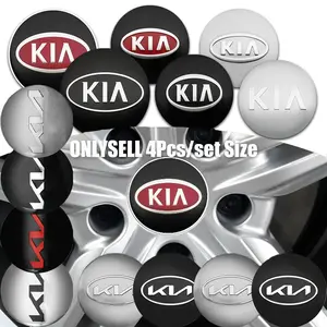 4Pcs/set 56mm 65mm Car New Old Model KIA KN Logo Badge Car Tire Hub Center Decoration Sticker Car Decorative Accessories for Kia Sotegui Canavan Setos Sorrento Rio Bologg Seder Ford K3 K4 K5 K7 K8 K9 EV3 EV6