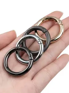 5pcs Gold/silver/ 38mm Metal O-Ring Round Climbing Buckle, Durable Multi-Functional Keychain Accessory, Outdoor Adventure & Daily Use