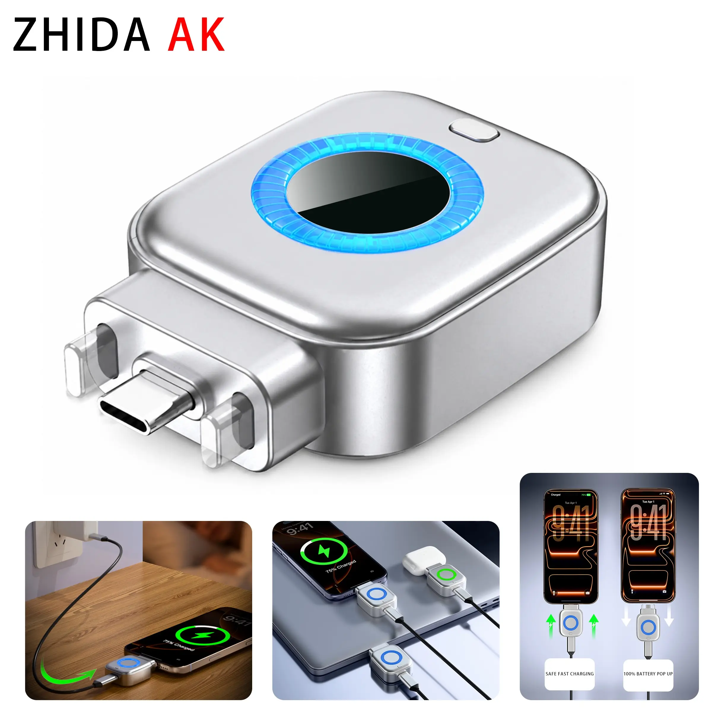 ZhiDa AK  140W Physical-Disconnect Battery Guard - Auto & Self-Eject Charger, Smart Auto-Stop Accessory for type-c Chargeable Mobile Smartphones, Laptops, Tablets, Anti-Overcharge Tech Accessories for Safe Overnight Use, Gift summerwins
