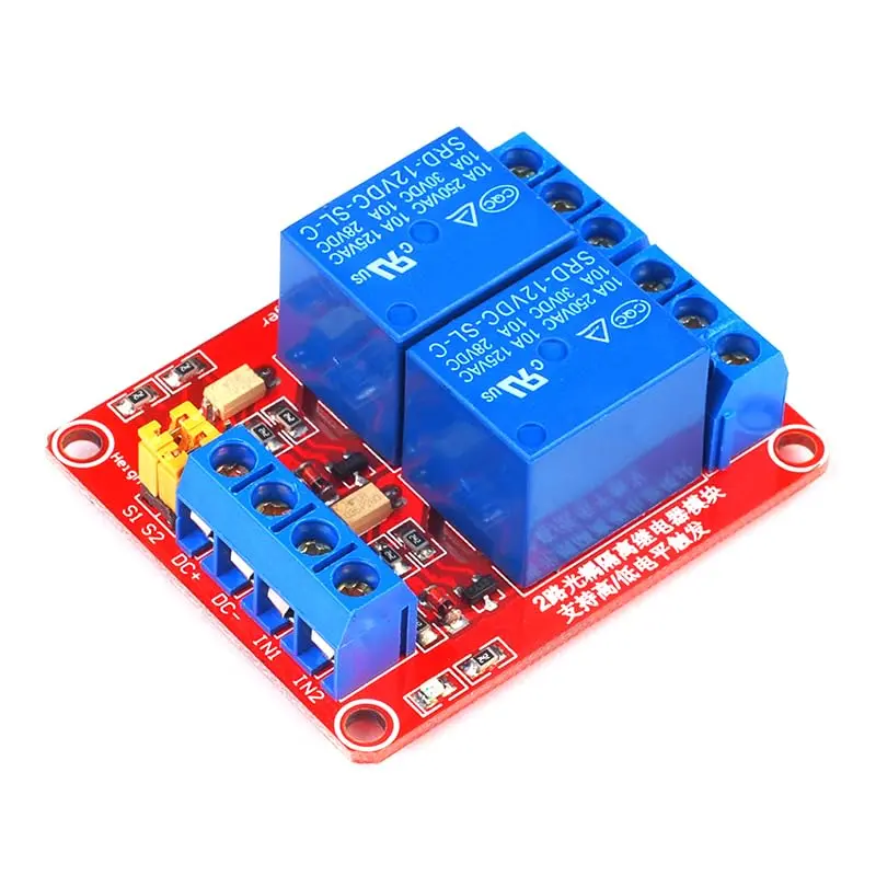 ST SHILLEHTEK 2-Channel 12V DC Relay Module - 12V Power Supply Compatible for Arduino, Raspberry Pi Single Board Computers, 2-Channel 12V Relay Module