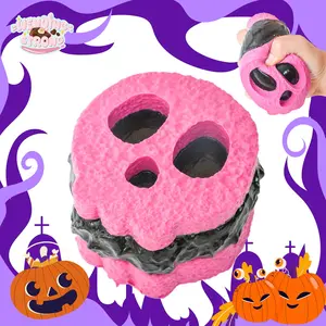 WenQing Taba Squishy Handmade Taba Squishy Toys/Holloween skullToys, adult fidget toys, decompression venting toys, taba squishy, ​​heart skull, full silicone reborn squishy, ​​perfect for stress and anxiety relaxation Halloween  Ghost Stress