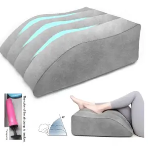 Multifunctional Wedge Pillow for Sleep, Inflatable Leg Elevation Cushion, Elevated Support, Relieves Swelling, Promotes Circulation, Blue Color