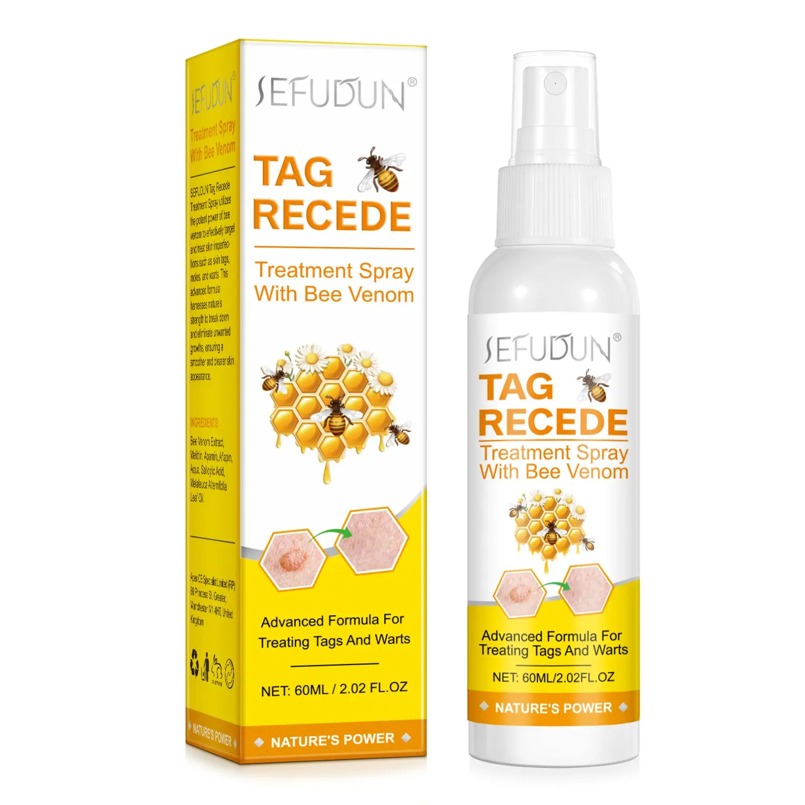 SEFUDUN Bee Venom Spray 60ml: This Advanced Brightening spray formula helps reduce dark spots, acne scars, and uneven skin tone, leaving your skin smoother and more radiant, Daily Radiant Skin