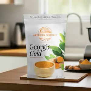 American Turmeric Company Georgia Gold Turmeric Powder 1/2 Pound Lead-Free Non-GMO Natural Flavor Spice Clean Grown No Pesticides