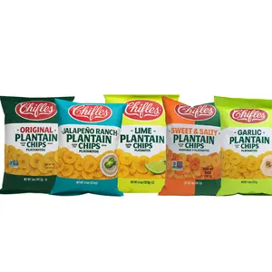 Chifles Variety Pack Original Lime Garlic Sweet Salty Plantain Chips FREE Jalapeno Ranch With Purchase