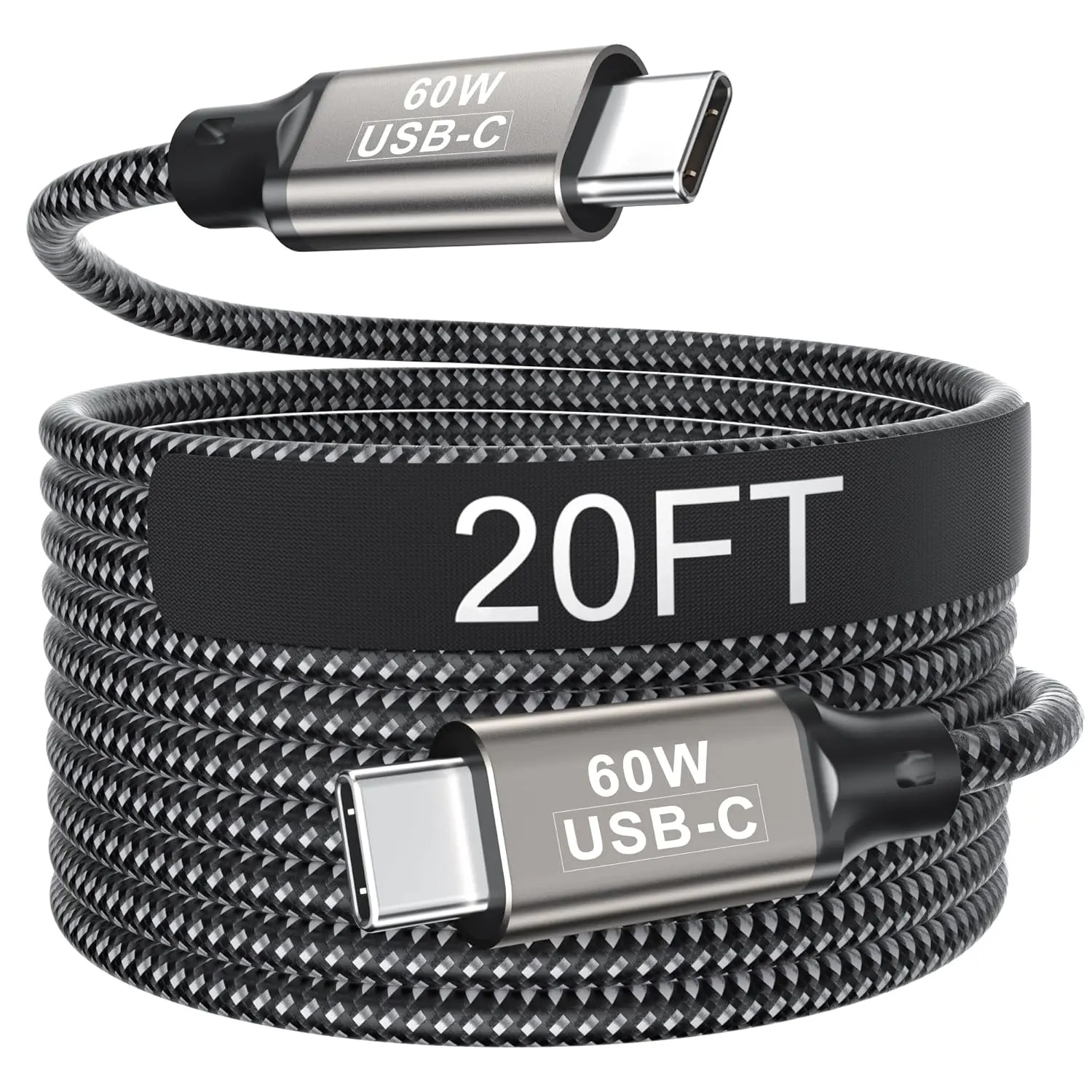 20FT USB C  60W, Extra Long USB C to USB C , Type C Charger Fast  Cord, Compatible with  16 15 Pro Max Plus,  Galaxy, Pixel, iPad Pro/Air, MacBook Pro/Air