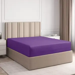 CGK Linens Premium Fitted Sheet Ultra Soft & Breathable - Deep Pocket for 8"-16" Mattresses in Purple, Size Full