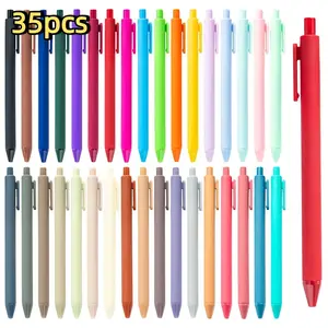 Set of 35 Adorable Retractable Black Gel Ink Pens with a 0.5Mm Bullet Point, Perfect As Gifts And Fun Office Supplies for Women